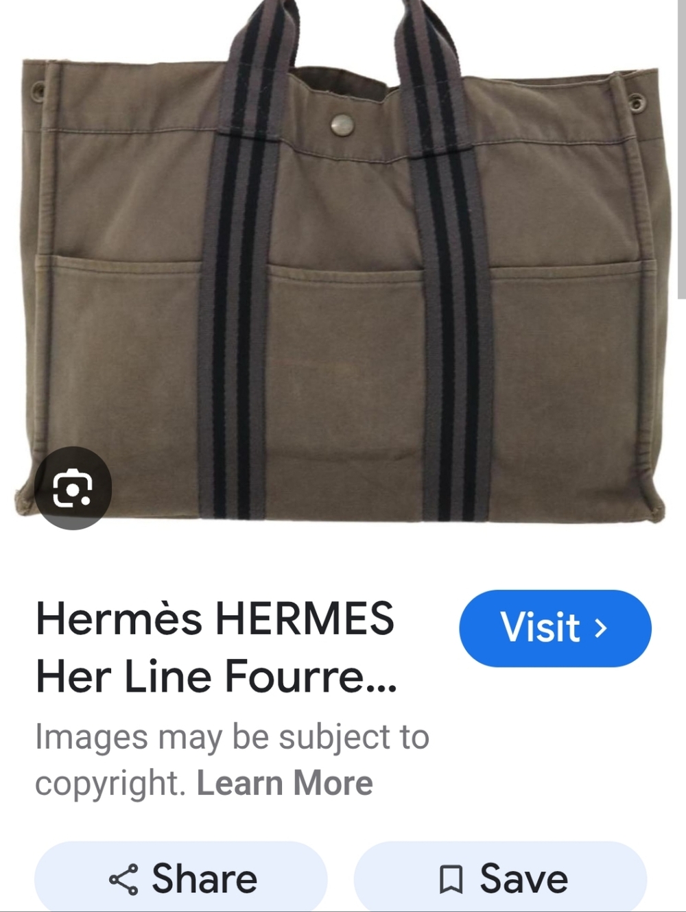 Hermes Fourre Tout Vassus Brown and Black Canvas Messenger Bag Unisex - Picture 1 of 9